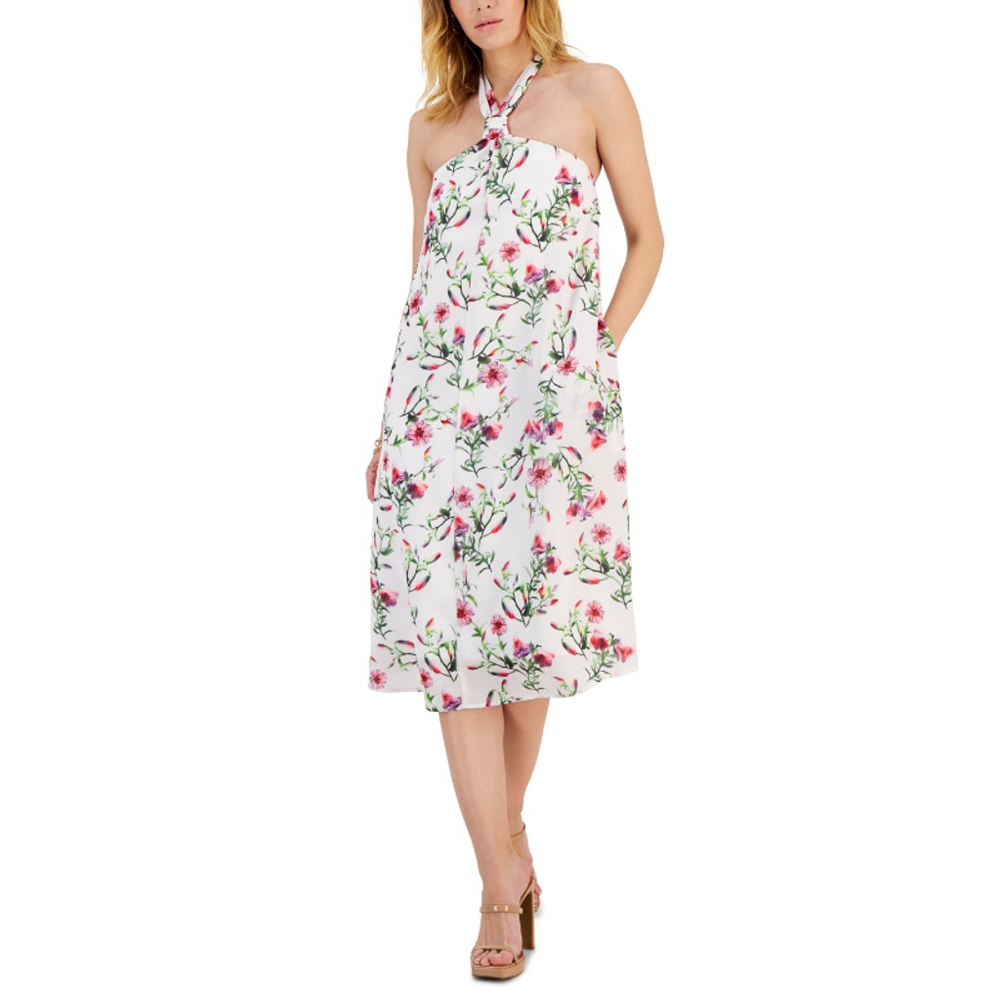 INC International Concepts Women's XXL Printed Halter Neck Midi Dress NWOT